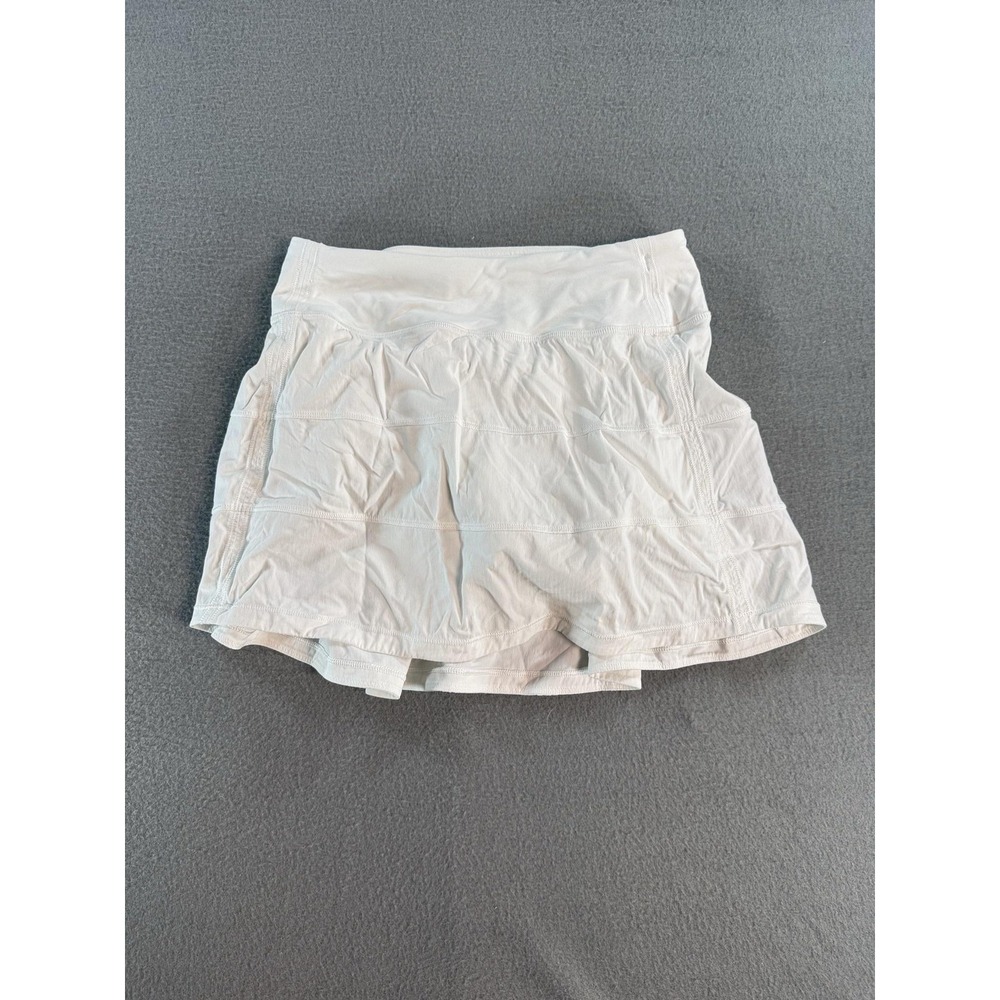 Lululemon Skort Womens 2 White Running Lined Zip Pocket Athletic Tennis Stretch